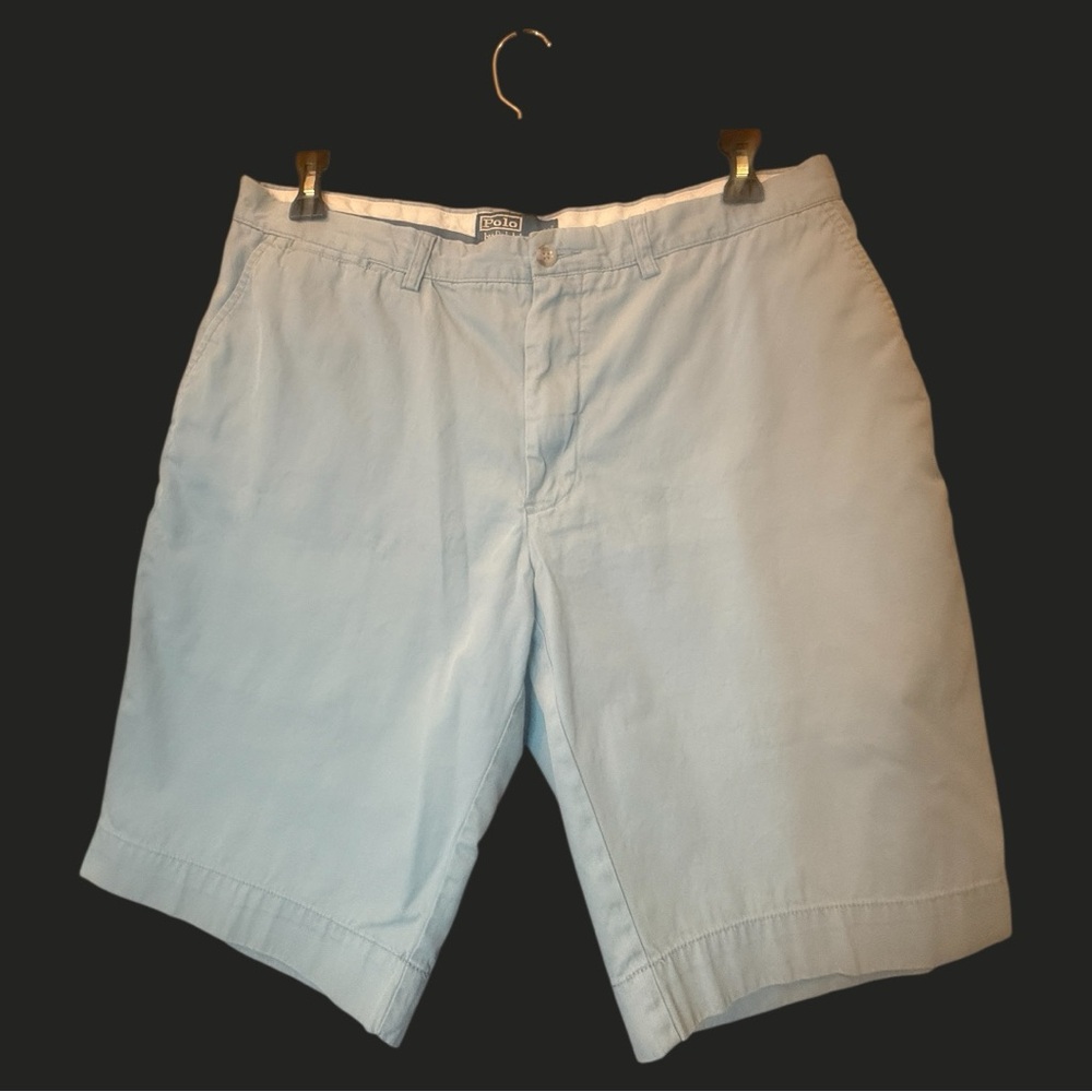 Ralph Lauren Blue Flat Front Shorts 100% cotton Impecable condition sz 36 - Picture 3 of 10